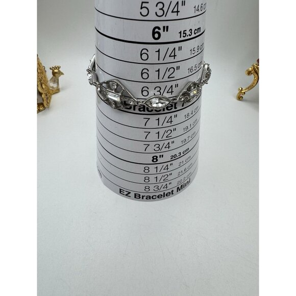 Givenchy Swarovski Crystal Teardrop Necklace And Bracelet Silver Tone Set - Picture 9 of 12